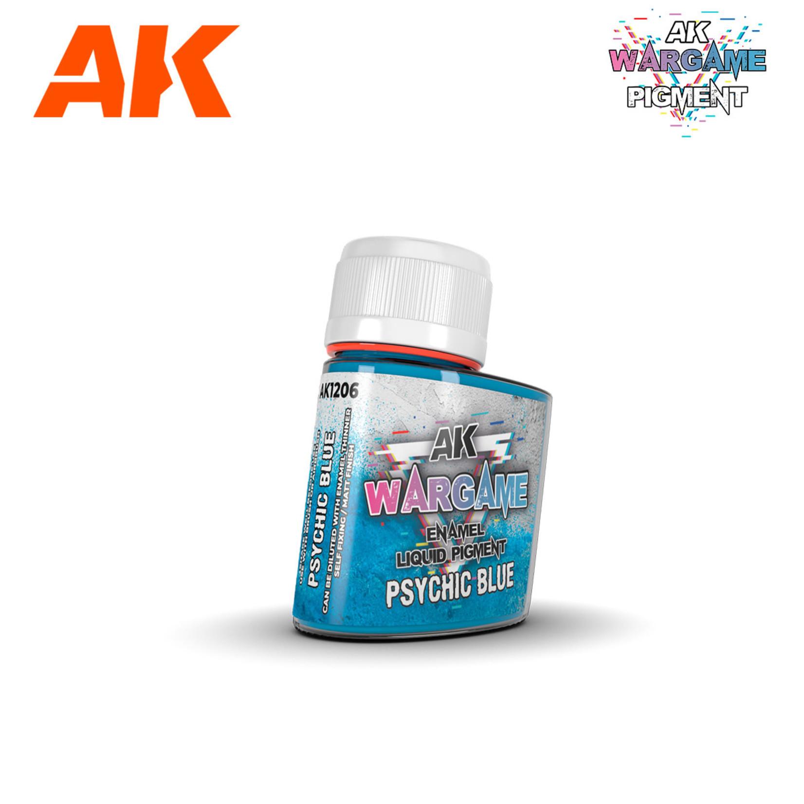 AK Interactive AK1206 Wargames Enamel Liquid Pigment: Psychic Blue (35ml)