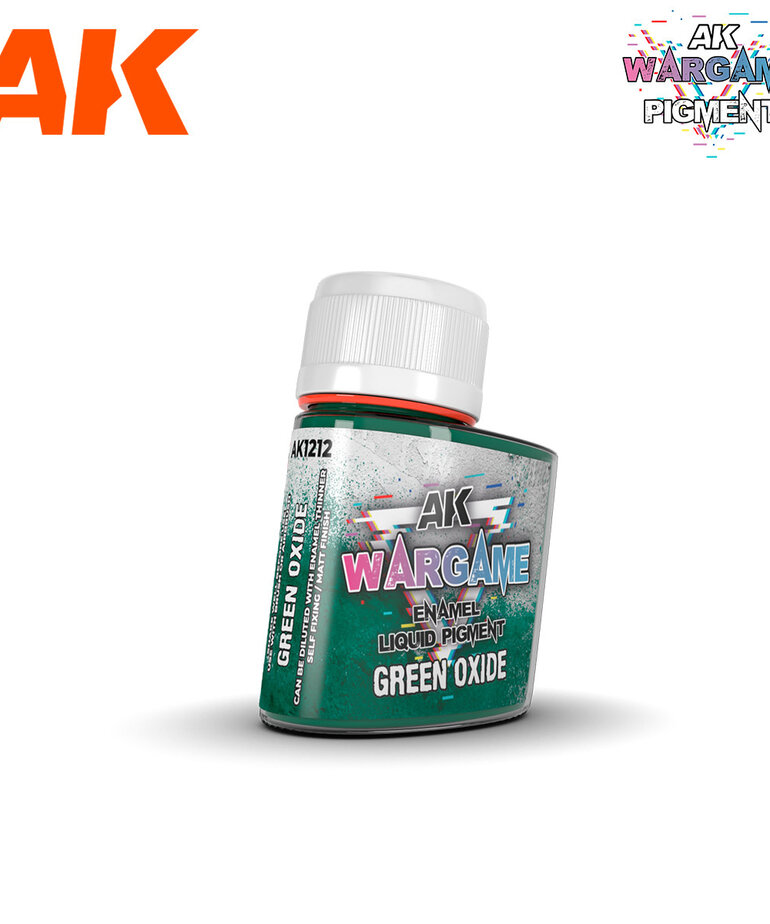 AK Interactive AK1212 Wargames Enamel Liquid Pigment: Green Oxide (35ml)