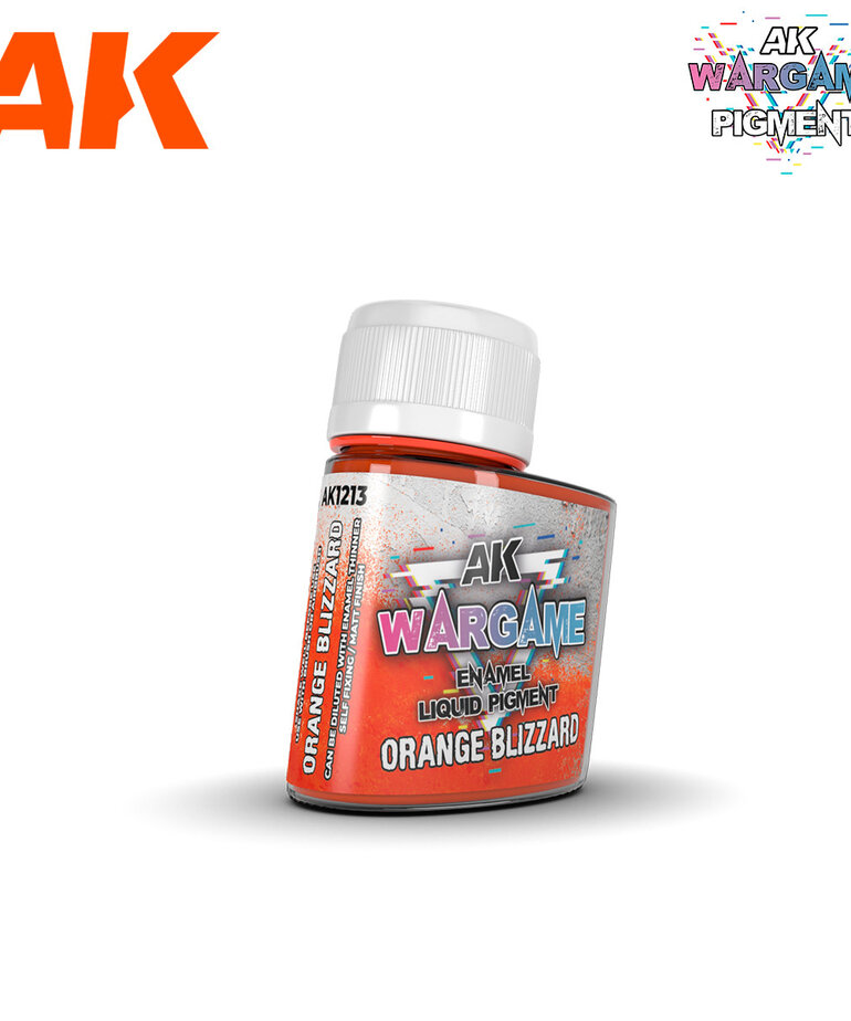 AK Interactive AK1213 Wargames Enamel Liquid Pigment: Orange Blizzard (35ml)