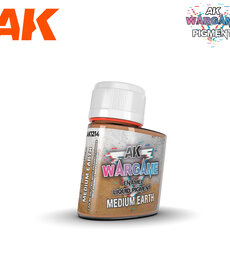 AK Interactive AK1214 Wargames Enamel Liquid Pigment: Medium Earth (35ml)
