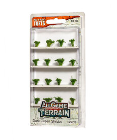Woodland Scenics All Game Terrain G6632 Peel 'N' Plant Tufts Dark Green Shrubs (20)