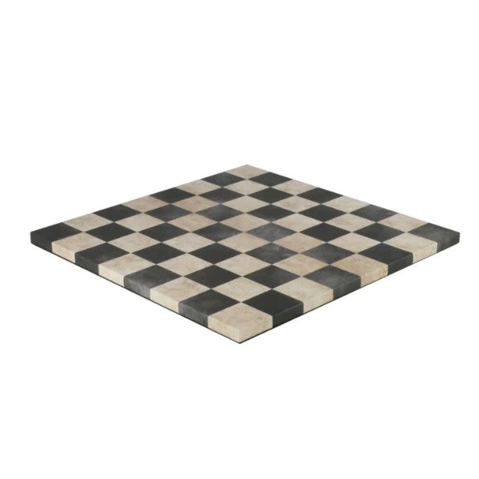 Worldwise Imports 14.5" Leatherette Dusky Black and Cream Chessboard