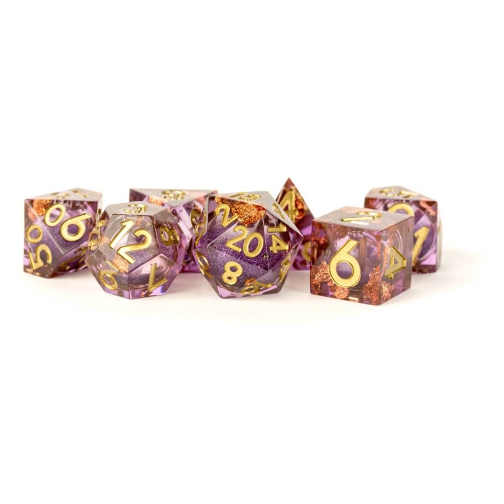Metallic Dice Games MDG Poly Dice Liquid Core: Aether Abstract (7) Set