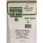 Evergreen Scale Models Evergreen 4543 - .100" X 6" X 12" OPAQUE WHITE POLYSTYRENE BOARD AND BATTEN SIDING (1) SHEET