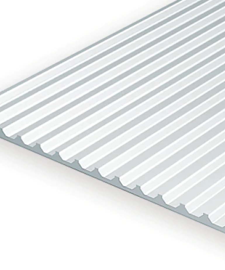 Evergreen Scale Models Evergreen 4543 - .100" X 6" X 12" OPAQUE WHITE POLYSTYRENE BOARD AND BATTEN SIDING (1) SHEET