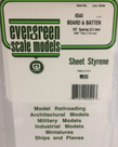 Evergreen Scale Models Evergreen 4544 - .125" X 6" X 12" OPAQUE WHITE POLYSTYRENE BOARD AND BATTEN SIDING (1) SHEET