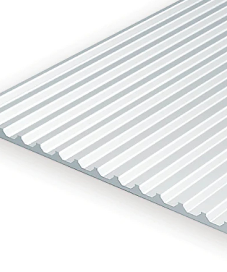 Evergreen Scale Models Evergreen 4544 - .125" X 6" X 12" OPAQUE WHITE POLYSTYRENE BOARD AND BATTEN SIDING (1) SHEET