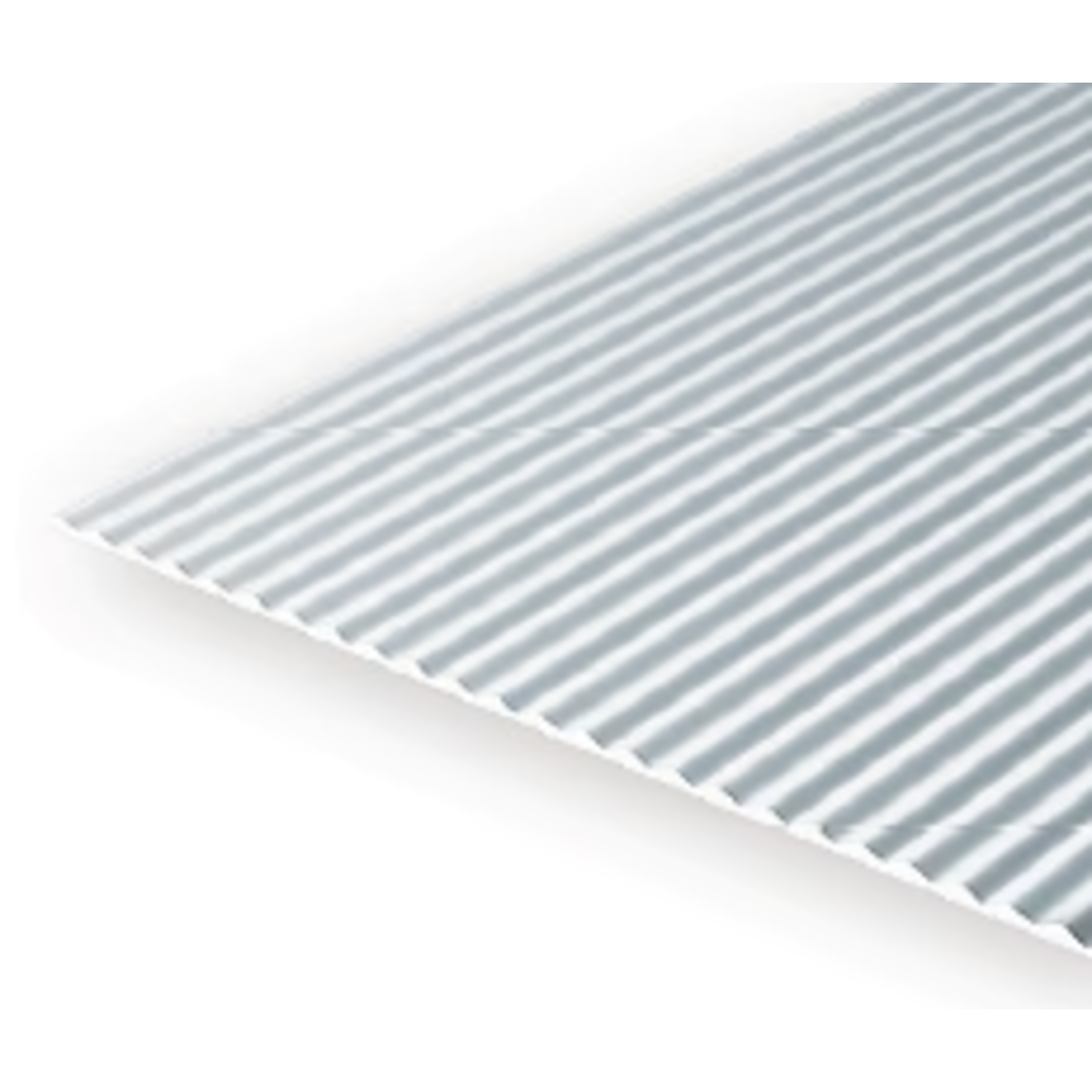 Evergreen Scale Models Evergreen 4530 - .125" X 6" X 12" OPAQUE WHITE POLYSTYRENE CORRUGATED SIDING (1) SHEET