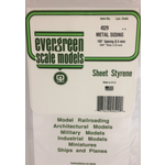 Evergreen Scale Models Evergreen 4529 - .100" X 6" X 12" OPAQUE WHITE POLYSTYRENE CORRUGATED SIDING (1) SHEET