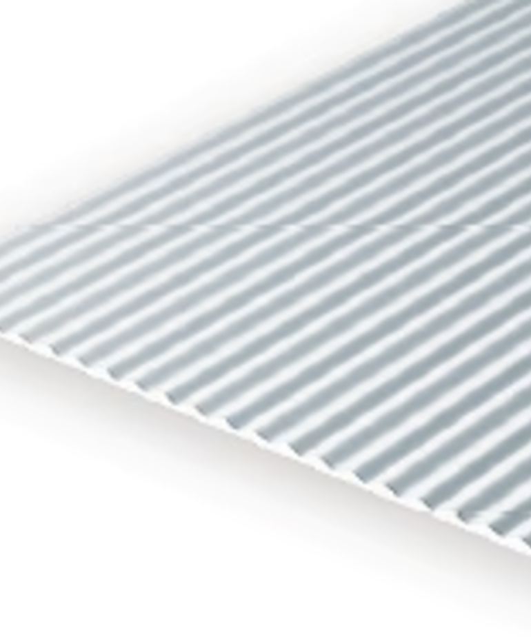Evergreen Scale Models Evergreen 4526 - .040" X 6" X 12" OPAQUE WHITE POLYSTYRENE CORRUGATED SIDING (1) SHEET