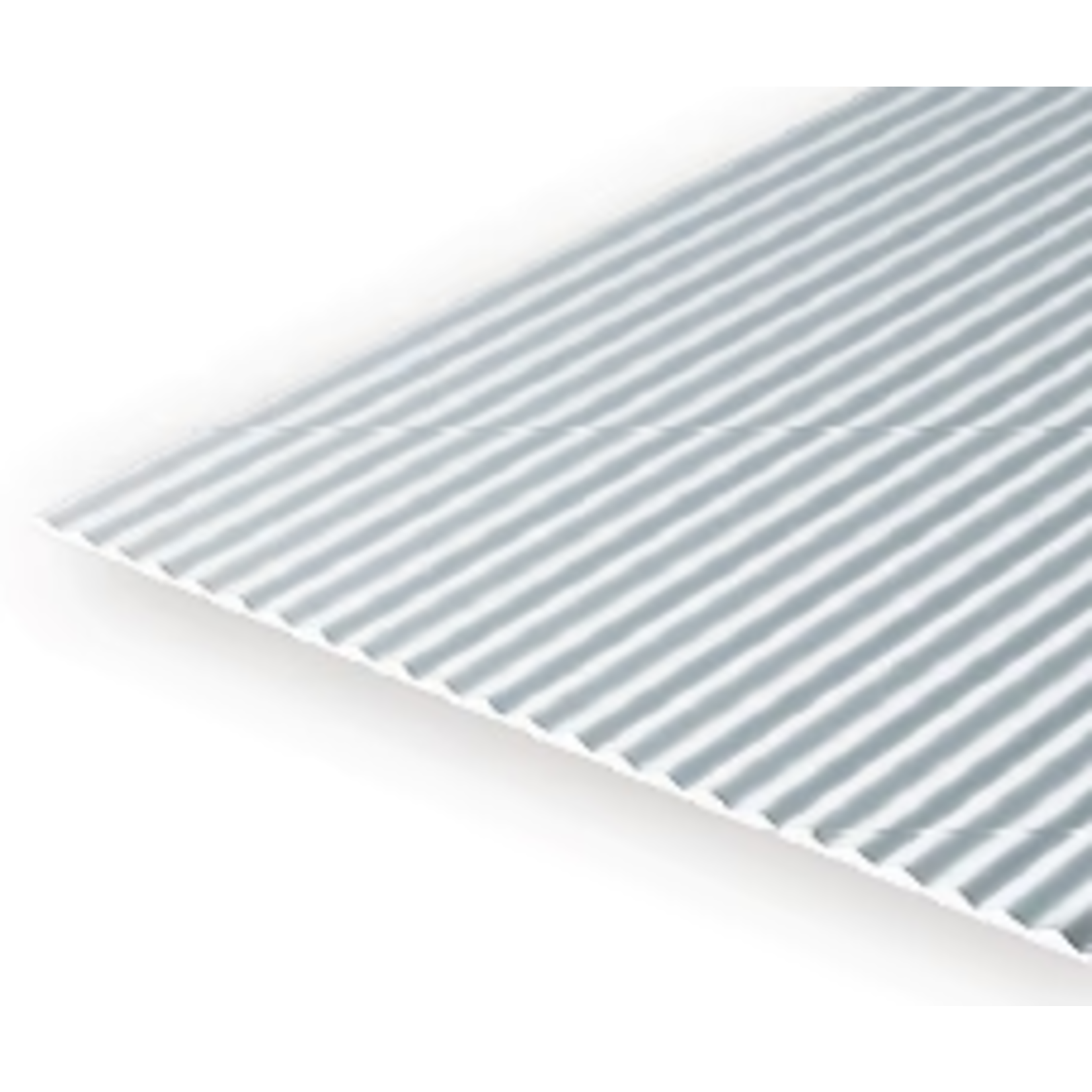 Evergreen Scale Models Evergreen 4525 - .030" X 6" X 12" OPAQUE WHITE POLYSTYRENE CORRUGATED SIDING (1) SHEET