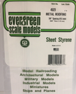 Evergreen Scale Models Evergreen 4523 - .040" X .375 X 6" X 12" OPAQUE WHITE POLYSTYRENE STANDING SEAM ROOFING (1) SHEET Evergreen Scale Models Evergreen 4523 - .040" X .375 X 6" X 12" OPAQUE WHITE POLYSTYRENE STANDING SEAM ROOFING (1) SHEET