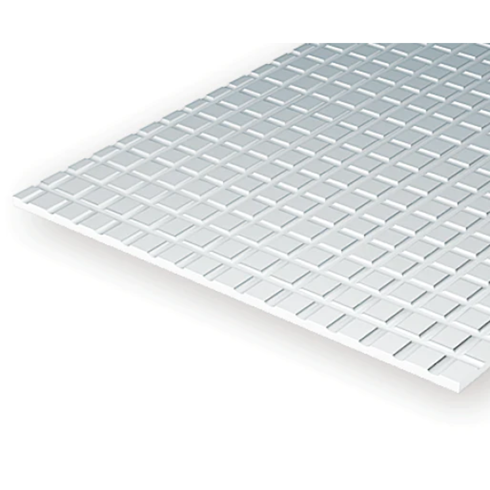 Evergreen Scale Models Evergreen 4518 - 1/2" X 1/2" X 6" X 12" OPAQUE WHITE POLYSTYRENE SIDEWALK (1) SHEET