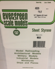 Evergreen Scale Models Evergreen 4505 - 1/4" X 1/4" X 6" X 12" OPAQUE WHITE POLYSTYRENE SQUARE TILE (1) SHEET Evergreen Scale Models Evergreen 4505 - 1/4" X 1/4" X 6" X 12" OPAQUE WHITE POLYSTYRENE SQUARE TILE (1) SHEET