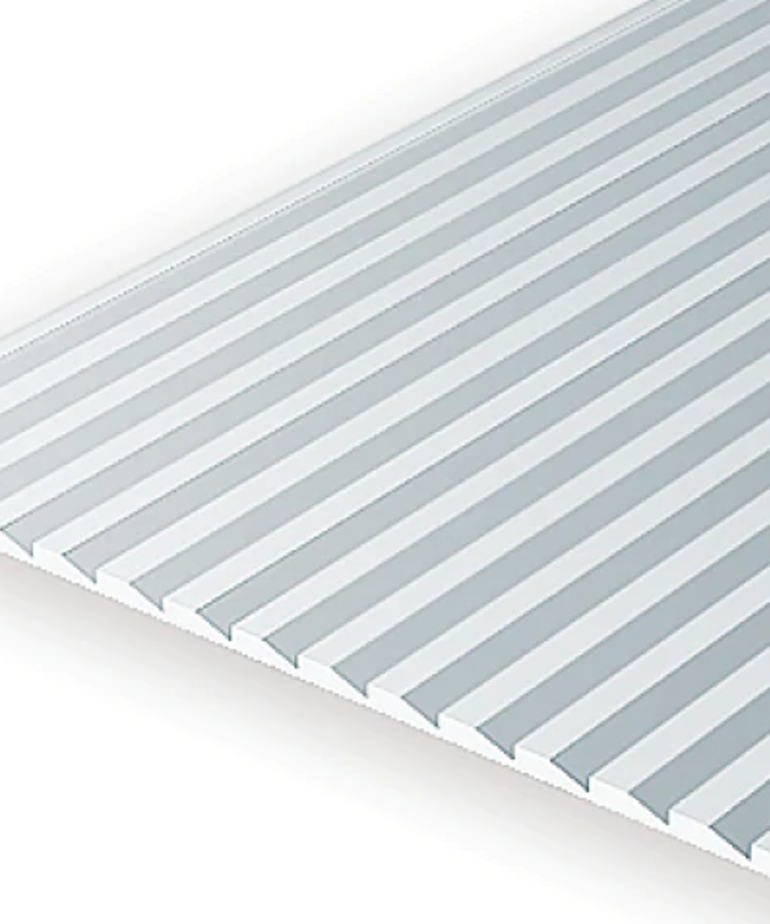 Evergreen Scale Models Evergreen 4150 - .150" X 6" X 12" OPAQUE WHITE POLYSTYRENE NOVELTY SIDING (1) SHEET