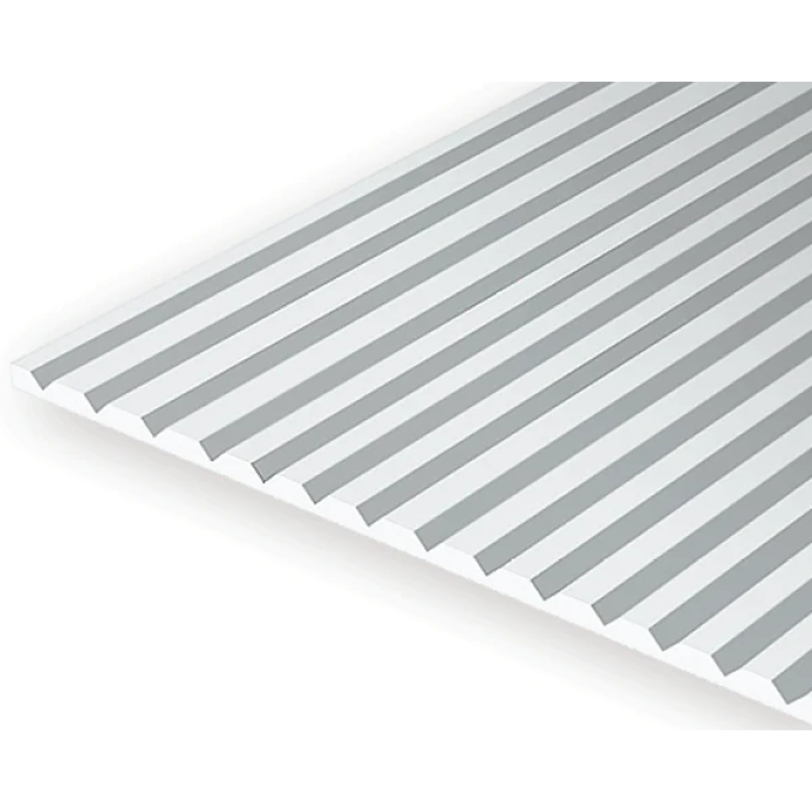 Evergreen Scale Models Evergreen 4125 - .125" X 6" X 12" OPAQUE WHITE POLYSTYRENE V GROOVE SIDING (1) SHEET