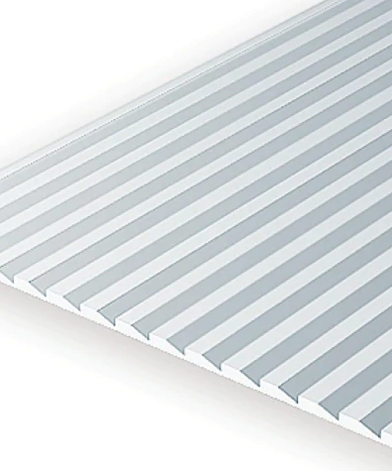 Evergreen Scale Models Evergreen 4109 - .109" X 6" X 12" OPAQUE WHITE POLYSTYRENE NOVELTY SIDING (1) SHEET