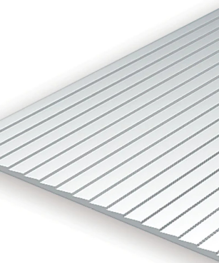 Evergreen Scale Models Evergreen 4101 - .100" X 6" X 12" OPAQUE WHITE POLYSTYRENE CLAPBOARD SIDING (1) SHEET