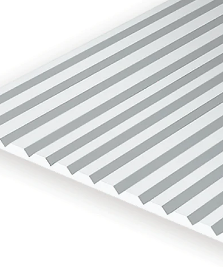 Evergreen Scale Models Evergreen 4100 - .100" X 6" X 12" OPAQUE WHITE POLYSTYRENE V GROOVE SIDING (1) SHEET
