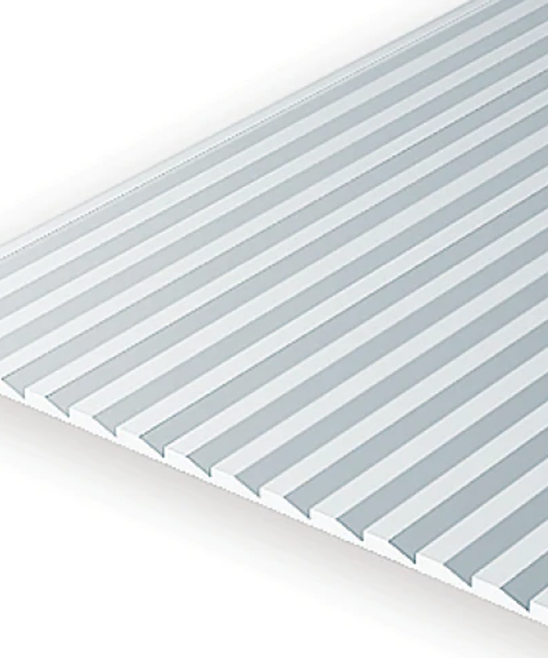 Evergreen Scale Models Evergreen 4083 - .083" X 6" X 12" OPAQUE WHITE POLYSTYRENE NOVELTY SIDING (1) SHEET