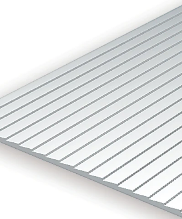 Evergreen Scale Models Evergreen 4081 - .080" X 6" X 12" OPAQUE WHITE POLYSTYRENE CLAPBOARD SIDING (1) SHEET