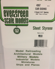 Evergreen Scale Models Evergreen 4067 - .067" X 6" X 12" OPAQUE WHITE POLYSTYRENE O SCALE FREIGHT CAR SIDING (1) SHEET Evergreen Scale Models Evergreen 4067 - .067" X 6" X 12" OPAQUE WHITE POLYSTYRENE O SCALE FREIGHT CAR SIDING (1) SHEET