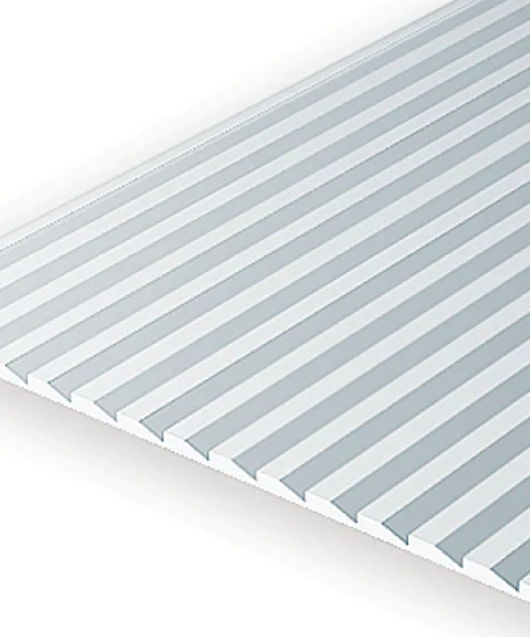 Evergreen Scale Models Evergreen 4062 - .060" X 6" X 12" OPAQUE WHITE POLYSTYRENE NOVELTY SIDING (1) SHEET