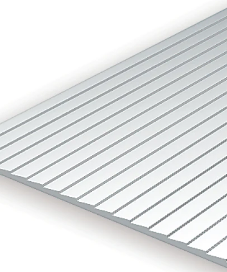 Evergreen Scale Models Evergreen 4051 - .050" X 6" X 12" OPAQUE WHITE POLYSTYRENE CLAPBOARD SIDING (1) SHEET