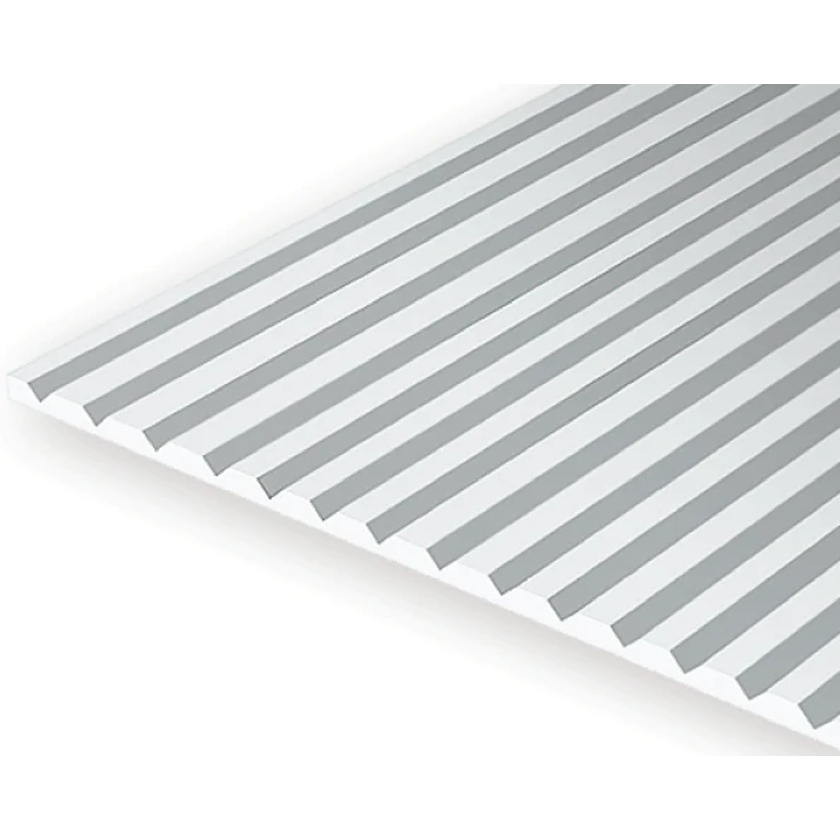 Evergreen Scale Models Evergreen 4050 - .050" X 6" X 12" OPAQUE WHITE POLYSTYRENE V GROOVE SIDING (1) SHEET