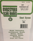 Evergreen Scale Models Evergreen 3047 - .047" X 6" X 12" OPAQUE WHITE POLYSTYRENE PASSENGER CAR SIDING (1) SHEET Evergreen Scale Models Evergreen 3047 - .047" X 6" X 12" OPAQUE WHITE POLYSTYRENE PASSENGER CAR SIDING (1) SHEET