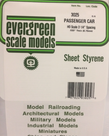 Evergreen Scale Models Evergreen 3025 - .025" X 6" X 12" OPAQUE WHITE POLYSTYRENE PASSENGER CAR SIDING (1) SHEET Evergreen Scale Models Evergreen 3025 - .025" X 6" X 12" OPAQUE WHITE POLYSTYRENE PASSENGER CAR SIDING (1) SHEET