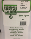 Evergreen Scale Models Evergreen 2125 - .125" X 6" X 12" OPAQUE WHITE POLYSTYRENE V GROOVE SIDING (1) SHEET Evergreen Scale Models Evergreen 2125 - .125" X 6" X 12" OPAQUE WHITE POLYSTYRENE V GROOVE SIDING (1) SHEET