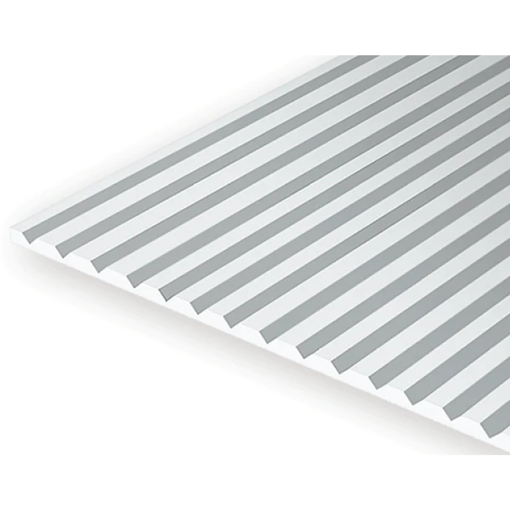 Evergreen Scale Models Evergreen 2100 - .100" X 6" X 12" OPAQUE WHITE POLYSTYRENE V GROOVE SIDING (1) SHEET