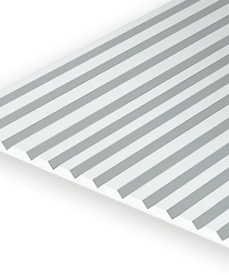 Evergreen Scale Models Evergreen 2060 - .060" X 6" X 12" OPAQUE WHITE POLYSTYRENE V GROOVE SIDING (1) SHEET