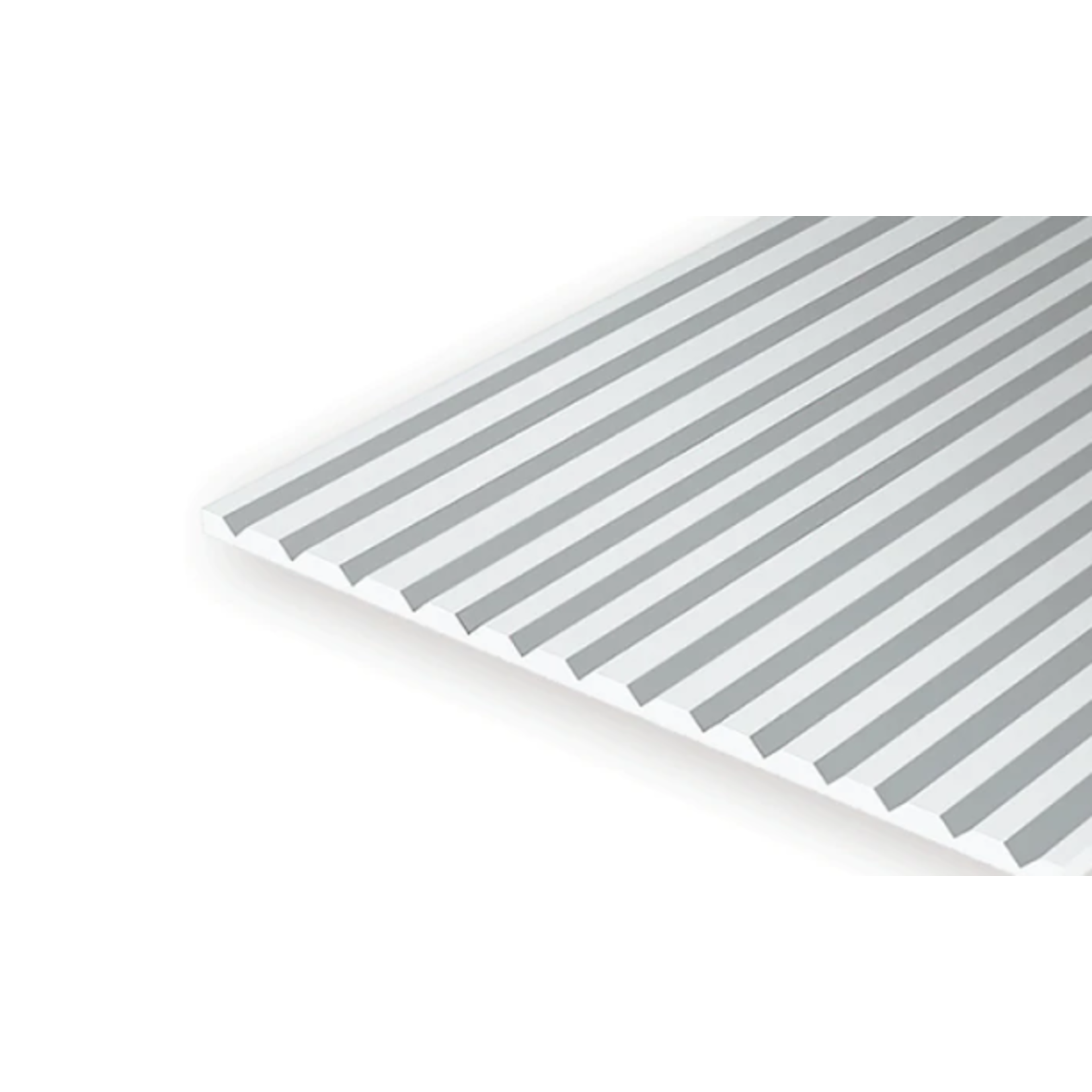Evergreen Scale Models Evergreen 2040 - .040" X 6" X 12" OPAQUE WHITE POLYSTYRENE V GROOVE SIDING (1) SHEET