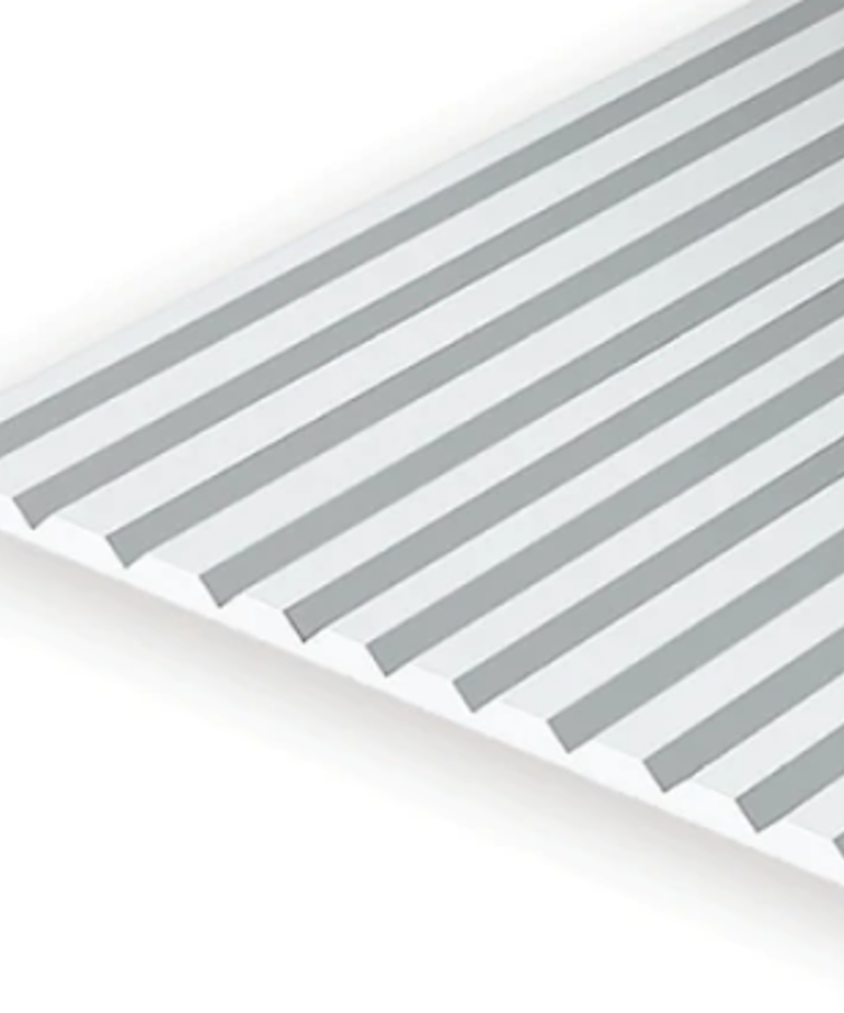 Evergreen Scale Models Evergreen 2040 - .040" X 6" X 12" OPAQUE WHITE POLYSTYRENE V GROOVE SIDING (1) SHEET