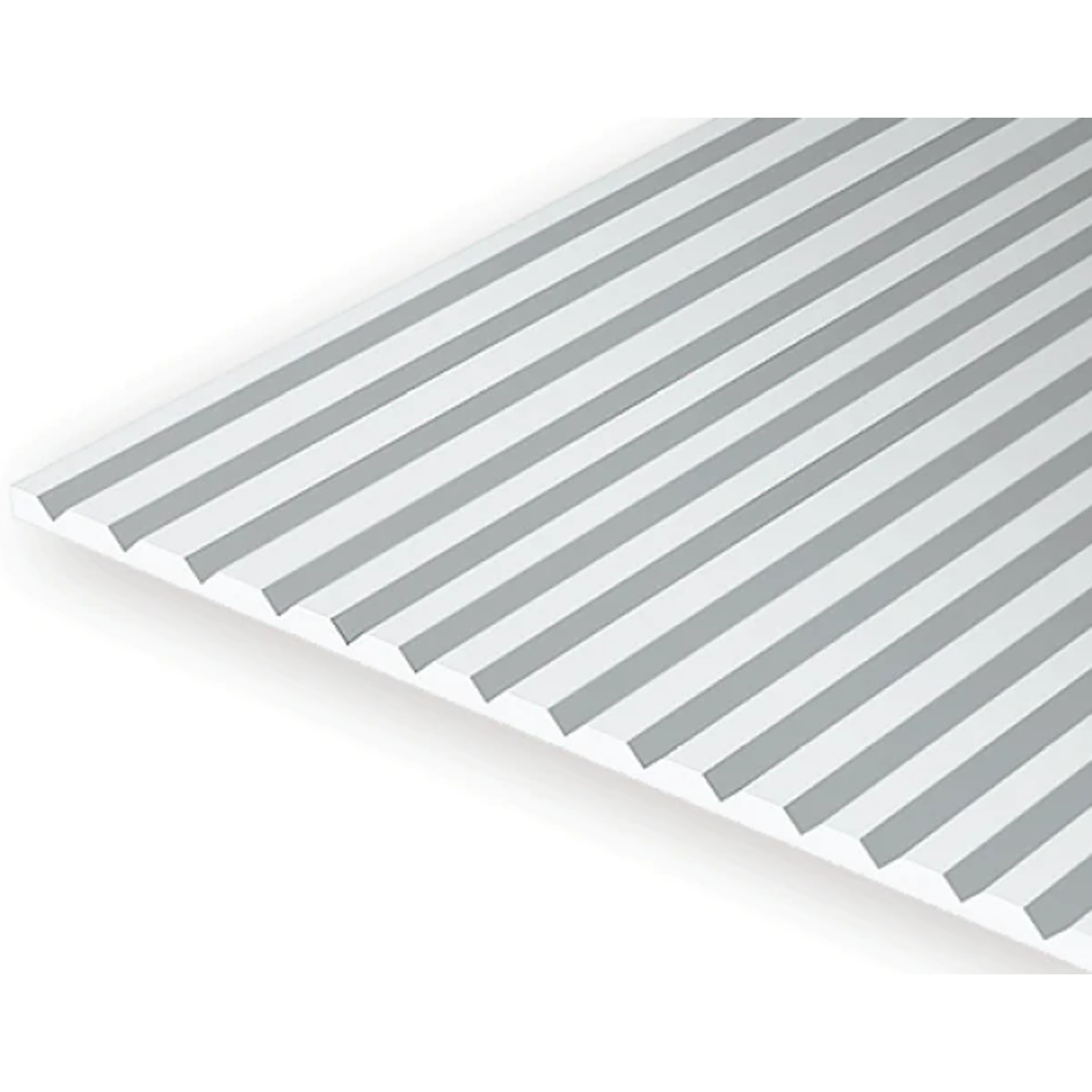 Evergreen Scale Models Evergreen 2025 - .025" X 6" X 12" OPAQUE WHITE POLYSTYRENE V GROOVE SIDING (1) SHEET