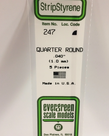 Evergreen Scale Models Evergreen 247 - .040" (1.0MM) X 14" OPAQUE WHITE POLYSTYRENE QUARTER ROUND (5) Pack Evergreen Scale Models Evergreen 247 - .040" (1.0MM) X 14" OPAQUE WHITE POLYSTYRENE QUARTER ROUND (5) Pack