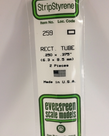 Evergreen Scale Models Evergreen 259 - .250" X .375" (6.3MM X 9.5MM) X 14" OPAQUE WHITE POLYSTYRENE RECTANGULAR TUBING (2) Pack Evergreen Scale Models Evergreen 259 - .250" X .375" (6.3MM X 9.5MM) X 14" OPAQUE WHITE POLYSTYRENE RECTANGULAR TUBING (2) Pack