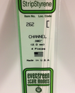 Evergreen Scale Models Evergreen 262 - .080" (2.0MM) X 14" OPAQUE WHITE POLYSTYRENE CHANNEL (4) Pack Evergreen Scale Models Evergreen 262 - .080" (2.0MM) X 14" OPAQUE WHITE POLYSTYRENE CHANNEL (4) Pack