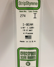 Evergreen Scale Models Evergreen 274 - 125" (3.2MM) X 14" OPAQUE WHITE POLYSTYRENE I-BEAM (4) Pack Evergreen Scale Models Evergreen 274 - 125" (3.2MM) X 14" OPAQUE WHITE POLYSTYRENE I-BEAM (4) Pack