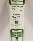 Evergreen Scale Models Evergreen 279 - .375" (9.5MM) X 14" OPAQUE WHITE POLYSTYRENE I-BEAM (2) Pack Evergreen Scale Models Evergreen 279 - .375" (9.5MM) X 14" OPAQUE WHITE POLYSTYRENE I-BEAM (2) Pack