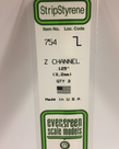 Evergreen Scale Models Evergreen 754 - .125" (3.2MM) X 14" OPAQUE WHITE POLYSTYRENE Z-CHANNEL (3) Pack Evergreen Scale Models Evergreen 754 - .125" (3.2MM) X 14" OPAQUE WHITE POLYSTYRENE Z-CHANNEL (3) Pack
