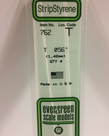 Evergreen Scale Models Evergreen 762 - .056" (1.42MM) X 14" OPAQUE WHITE POLYSTYRENE T-SHAPE (4) Pack Evergreen Scale Models Evergreen 762 - .056" (1.42MM) X 14" OPAQUE WHITE POLYSTYRENE T-SHAPE (4) Pack