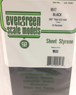 Evergreen Scale Models Evergreen 9517 - .080" (2.0MM) X 6" X 12" PLAIN OPAQUE BLACK POLYSTYRENE SHEET E (1) Pack Evergreen Scale Models Evergreen 9517 - .080" (2.0MM) X 6" X 12" PLAIN OPAQUE BLACK POLYSTYRENE SHEET E (1) Pack