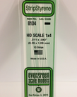Evergreen Scale Models Evergreen 8104 - .011" X .043" X 14 OPAQUE WHITE POLYSTYRENE HO SCALE STRIPS 1X4 (10) Pack