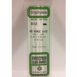 Evergreen Scale Models Evergreen 8112 - .011" X .135" / .3MM X 3.4MM X 14 OPAQUE WHITE POLYSTYRENE HO SCALE STRIPS 1X10 (10) Pack