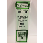 Evergreen Scale Models Evergreen 8202 - .022" X .022" / .6MM X .6MM X 14 OPAQUE WHITE POLYSTYRENE HO SCALE STRIPS 2X2 (10) Pack