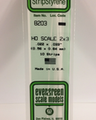 Evergreen Scale Models Evergreen 8203 - .022" X .033" / .6MM X .8MM X 14 OPAQUE WHITE POLYSTYRENE HO SCALE STRIPS 2X3 (10) Pack