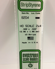 Evergreen Scale Models Evergreen 8204 - .022" X .043" / .6MM X 1.1MM X 14 OPAQUE WHITE POLYSTYRENE HO SCALE STRIPS 2X4 (10) Pack